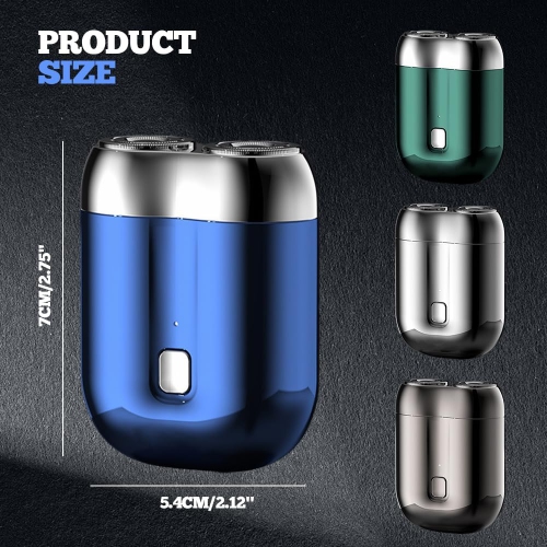 Mini Dual Head Electric Shaver, Portable Waterproof Pocket Shaver With Magnetic Head, USB Charging, Suitable for Travel and Home Use - Silver