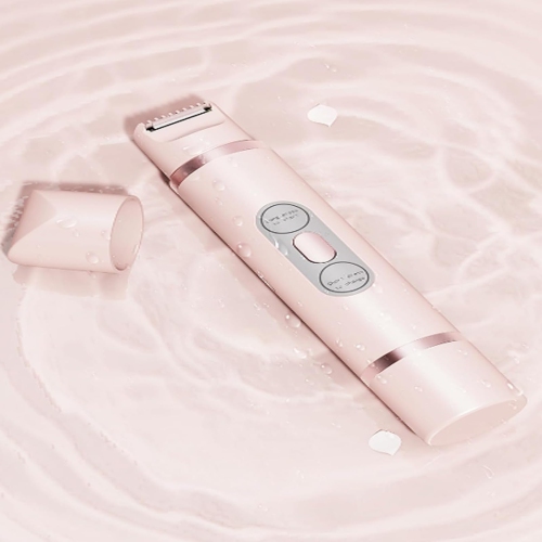 Silky Glow 2 in 1 Body Shaver, Rechargeable Women Bikini Trimmer, Double Head Pink Women Shaver for Travel and Home Use