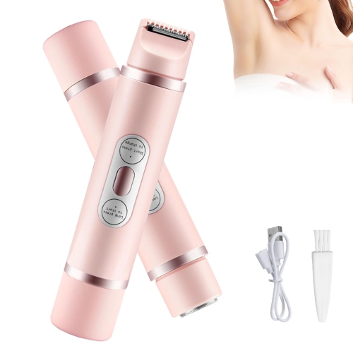 2 in 1 Body Shaver, Rechargeable Women's Bikini Trimmer, Double-Headed Pink Lady Shaver, Mini Portable for Travel and Home Use