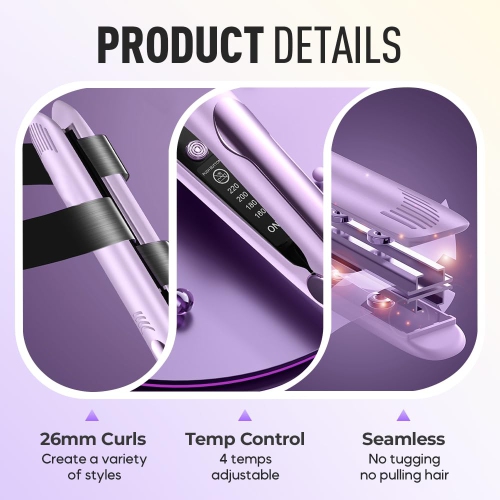 2 in 1 Mini Dual-Purpose Curling Iron Flat Hair Straightener, Portable Travel Curling Iron, Wet and Dry