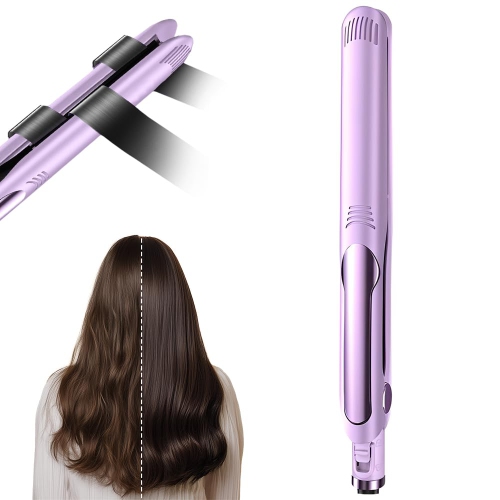 2 in 1 Mini Dual-Purpose Curling Iron Flat Hair Straightener, Portable Travel Curling Iron, Wet and Dry