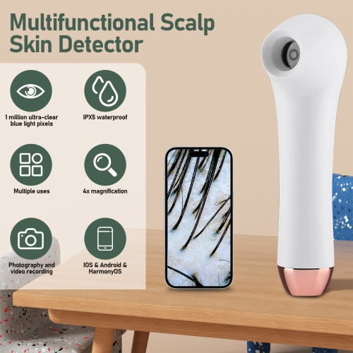Détecteur de follicules de chevelu haute définition visuel multifonctionnel, détecteur de pores noirs portatif, testeur de peau domestique adapté aux