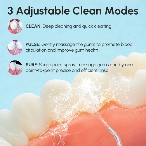 Hydropulseur sans fil, irrigateur oral 300&nbsp;ml, hydropulseur électrique étanche rechargeable pour les voyages et la maison