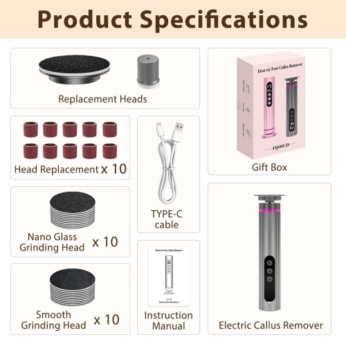 Electric Callus Remover, Two-in-One Electric Foot Grinder, Foot Care Tools Suitable as Valentine's Day Gifts