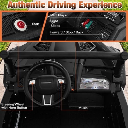 Gymax 24V Kids Ride on UTV w/ 4 x 100W Powerful Engine Remote Control High/Low Speed