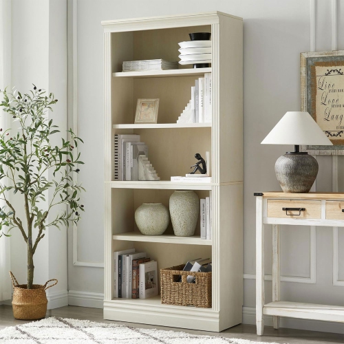 VAUXHILL & CO. Halston Standard Bookcase, Adjustable Shelving Unit, Cream