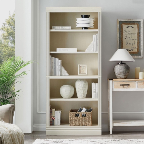 VAUXHILL & CO. Halston Standard Bookcase, Adjustable Shelving Unit, Cream
