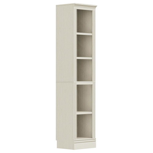 VAUXHILL & CO.  Halston Narrow Bookcase, Adjustable Storage Shelving Unit, Cream 