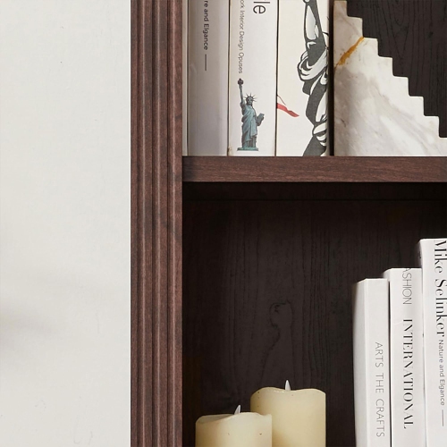 VAUXHILL & CO. Halston Narrow Bookcase, Adjustable Open Shelving Unit, Cherry