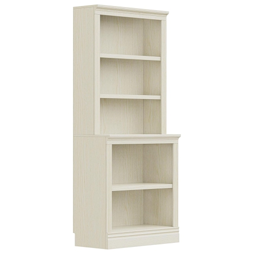 VAUXHILL & CO.  Halston Multi-Depth Bookcase, Adjustable Shelving Unit, Cream