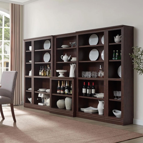 VAUXHILL & CO. Halston Standard Bookcase Adjustable Open Shelving Unit, Cherry