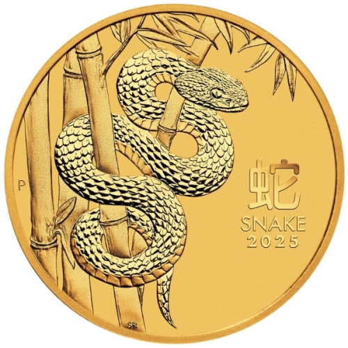 Perth Mint – 2025 1/10 oz Lunar Year of Snake Gold Coin – .9999 Fine Gold