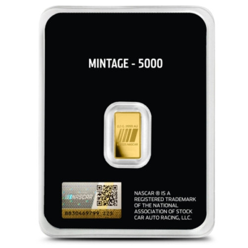 NASCAR – 1/2 Gram Gold Bar – .9999 Fine Gold