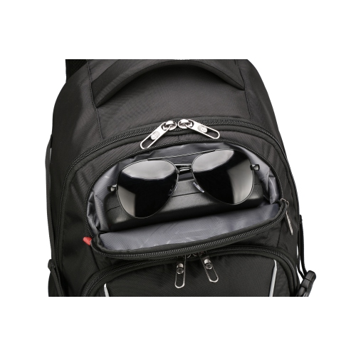 Sac à dos scolaire Kappel de Swissdigital – Sac pour portable de 17&nbsp;po, détecteur SDD, système Add-A-Bag, bordure réfléchissante, pochettes