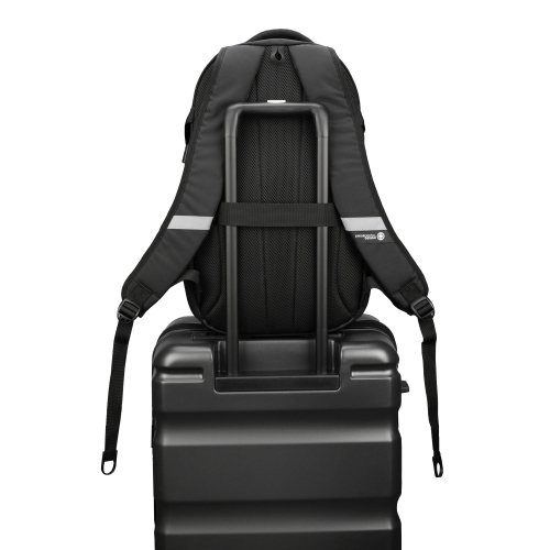 Sac à dos scolaire Kappel de Swissdigital – Sac pour portable de 17&nbsp;po, détecteur SDD, système Add-A-Bag, bordure réfléchissante, pochettes