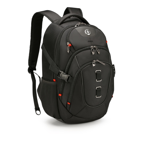 Swissdigital Meilen School Backpack – 17" Laptop Bag, USB Charging, SDD Finder, RFID Protection, Add-A-Bag System, Travel-Ready