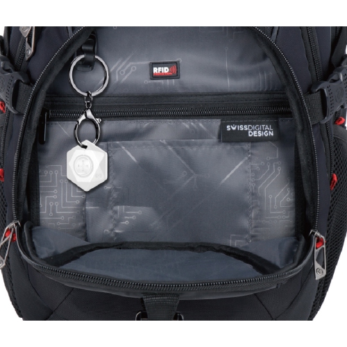 Swissdigital Meilen School Backpack – 17" Laptop Bag, USB Charging, SDD Finder, RFID Protection, Add-A-Bag System, Travel-Ready