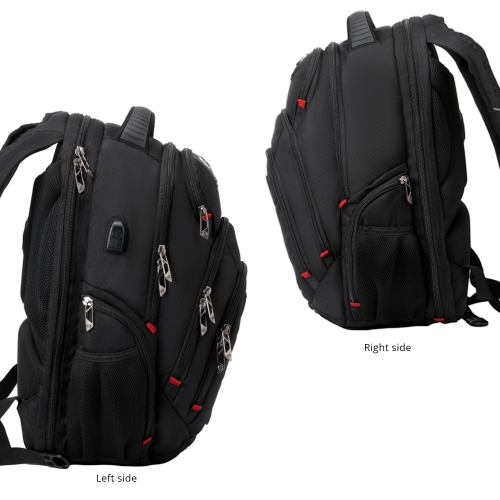 Swissdigital Neptune Backpack – 16" Laptop Bag, USB Charging, SDD Finder, RFID Protection, TSA-Friendly, Add-A-Bag System