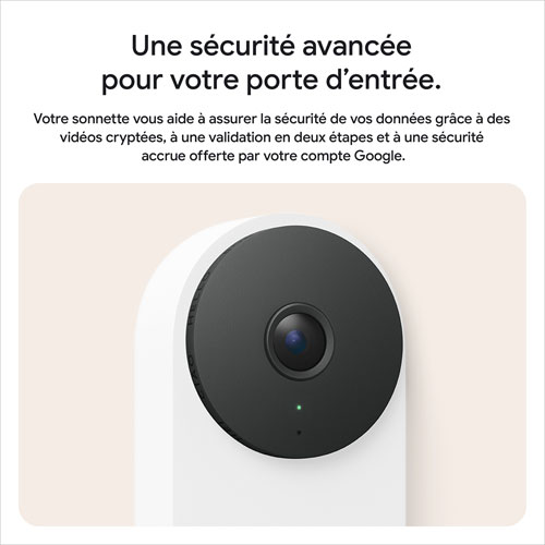 Google Nest Wi-Fi Video Doorbell (3rd Gen) with Gemini - Snow