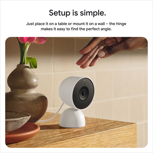 Caméra de surveillance intérieure avec fil de 3e génération Nest Cam de Google avec Gemini - Neige