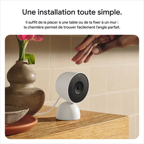 Caméra de surveillance intérieure avec fil de 3e génération Nest Cam de Google avec Gemini - Neige