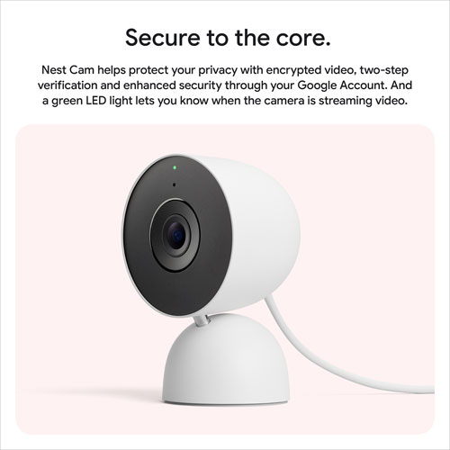Caméra de surveillance intérieure avec fil de 3e génération Nest Cam de Google avec Gemini - Neige