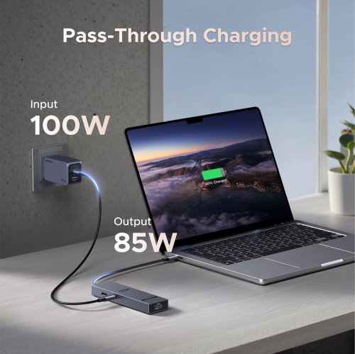 UGREEN Revodok Pro 1061 - 6-in-1 USB-C Hub with Gigabit Ethernet, 4K@60Hz HDMI, 100W PD Charging, 10Gbps USB-A & USB-C Ports for MacBook, Surface,