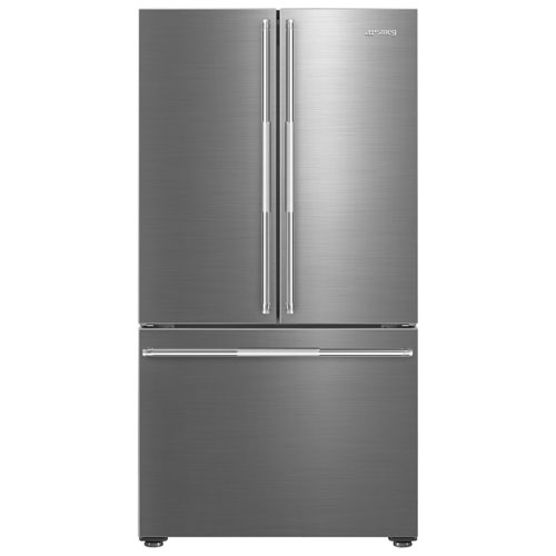 Smeg 36" 20.5 Cu. Ft. French Door Refrigerator with Water & Ice Dispenser (FD36UXIW) - Stainless Steel