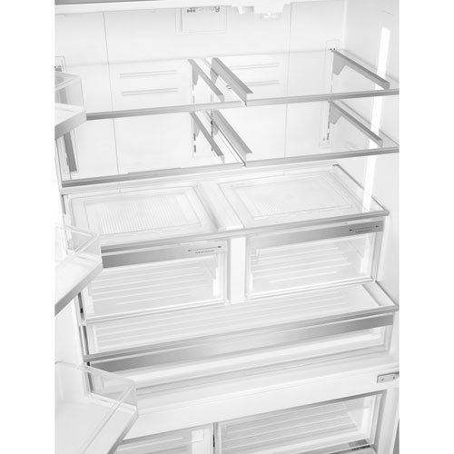 Smeg 36" 20.5 Cu. Ft. French Door Refrigerator with Water & Ice Dispenser (FD36UXIW) - Stainless Steel