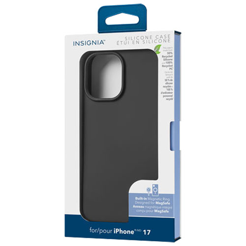 Étui souple ajusté en silicone avec MagSafe d'Insignia pour iPhone 17 - Noir