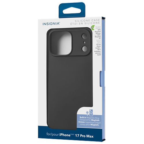 Insignia Silicone Fitted Soft Shell Case with MagSafe for iPhone 17 Pro Max - Black