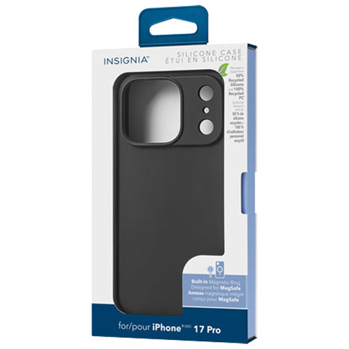Insignia Silicone Fitted Soft Shell Case with MagSafe for iPhone 17 Pro - Black