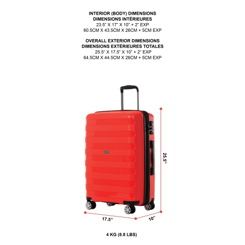 AIR CANADA EERIE 2-Piece Hardside Luggage Set – 24-Inch Checked Luggage & Carry-On Suitcase