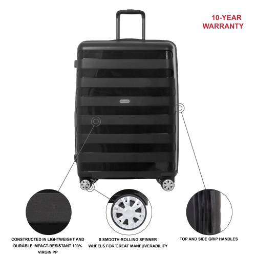 AIR CANADA EERIE 2-Piece Hardside Luggage Set – 24-Inch Checked Luggage & Carry-On Suitcase