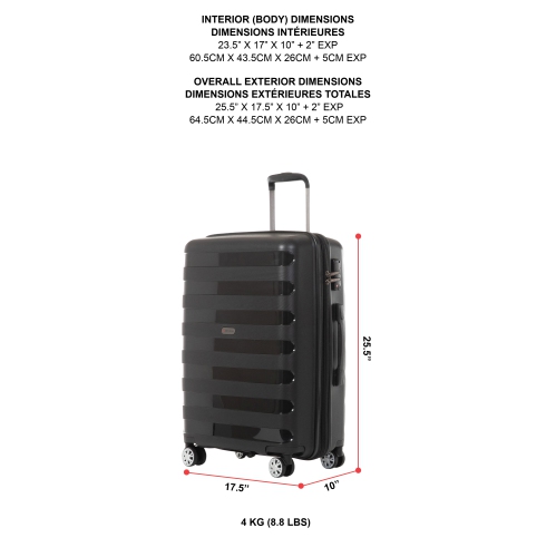 AIR CANADA EERIE 2-Piece Hardside Luggage Set – 24-Inch Checked Luggage & Carry-On Suitcase