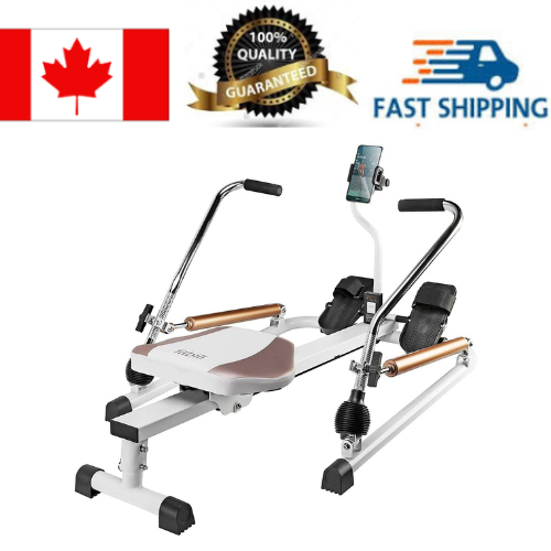 Rowing Machine with Hydraulic Resistance and Free Motion Arms