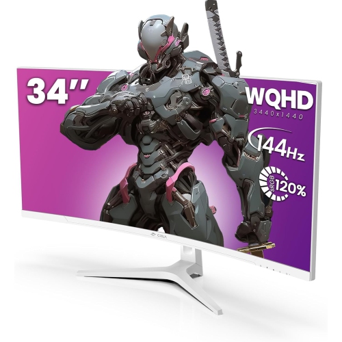 CRUA  34Inch Gaming Monitor 144Hz 21:9 1500R Ultra Wide Curved Monitor, Wqhd (3440 X 1440P) 120%srgb Va Panel Computer Monitor Support Amd Freesync