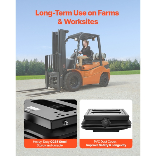 VEVOR Seat Suspension Kit Without Seat Slider Track, Universal Air Ride Seat Suspension for Zero Turn Lawn Mower, with Dustcover, Tractor Seat