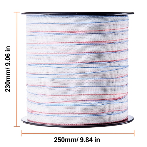 VEVOR 1640Ft Electric Fence Tape, 500M Polytape Fencing Hot Wire, 3/4" Width 6 Stainless Steel Strands for Reliable Conductivity, UV & Rust
