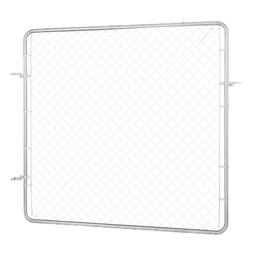 VEVOR 70 x 72 in Chain Link Fence Gate, Adjustable Chain Link Fence Panel, Fit 3 ft x 4 ft (H) Garden Fence Gate Opening, Rust-Resistant Galvanized