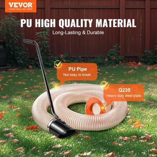 VEVOR 4.3 Inch x 13.1 ft Wood Chipper Shredder Mulcher Leaf Vacuum Kit, Heavy Duty Universal Woodchipper Accessory, 4 inch Diameter for Large Volume