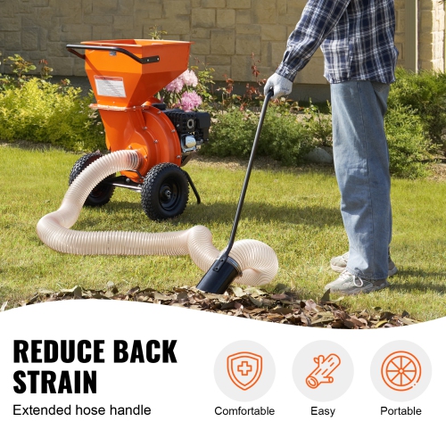 VEVOR 4.3 Inch x 13.1 ft Wood Chipper Shredder Mulcher Leaf Vacuum Kit, Heavy Duty Universal Woodchipper Accessory, 4 inch Diameter for Large Volume