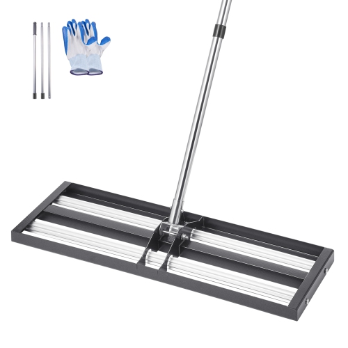 VEVOR 30" x 10" Updated Lawn Leveling Rake with Roller,Stainless Steel Lawn Leveler with 83.9" Adjustable Handle,Yard Leveling Rake,Effort Saving
