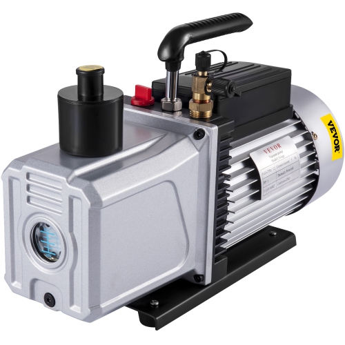 VEVOR 12CFM Vacuum Pump,1 HP Single Stage Air Conditioning Pump, 110V 5PA Ultimate Vacuum Refrigerant, HVAC Air Tool Rotary Vane, for Automobile