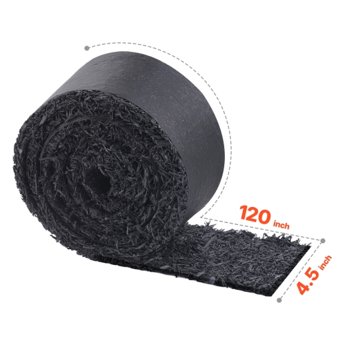 VEVOR 120 x 4.5 in Rubber Mulch for Landscaping,Recycled Rubber, Permanent Pathway, Natural-Looking Black Mulch Garden Edging Border for Plants,
