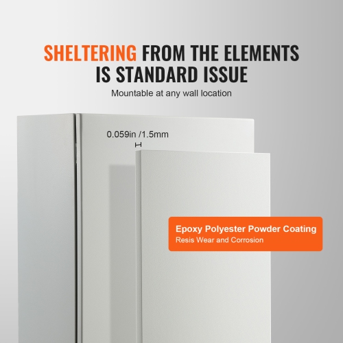 VEVOR 27.6 x 19.7 x 9.8 in Cold Rolled Steel Electrical Enclosure Box, Wall-Mounted Outdoor Electronic Equipment Enclosure with Mounting Plate,