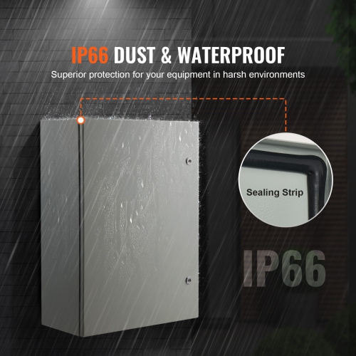 VEVOR 27.6 x 19.7 x 9.8 in Cold Rolled Steel Electrical Enclosure Box, Wall-Mounted Outdoor Electronic Equipment Enclosure with Mounting Plate,