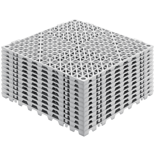 VEVOR 12 Pack Modular Interlocking Cushion, 12" x 12" Splicing Drainage Mats, Soft PVC Interlocking Drainage Floor Tiles, Non-Slip Drainage Holes for
