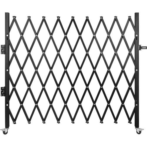 VEVOR 7' H x 6-1/2' W Single Folding Security Gate, Folding Door Gate, Steel Accordion Security Gate, Flexible Expanding Security Gate, 360掳 Rolling