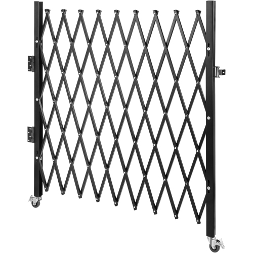 VEVOR 7' H x 6-1/2' W Single Folding Security Gate, Folding Door Gate, Steel Accordion Security Gate, Flexible Expanding Security Gate, 360掳 Rolling
